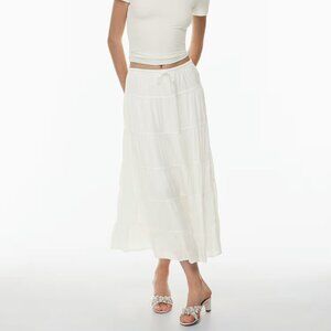 Aritzia Wilfred Bouquet Skirt Tiered Crepe Maxi Skirt